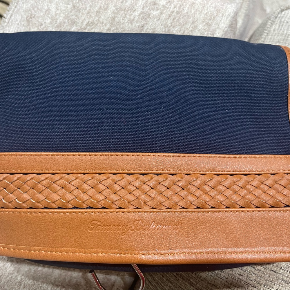 Tommy Bahama Blue and Brown Men's Messenger Bag